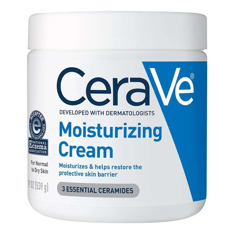 CeraVe Moisturizing Cream. Body and Face Moisturizer for Dry Skin. Body Cream with Hyaluronic Acid and Ceramides. Daily Moisturizer. Oil-Free. Fragrance Free. Non-Comedogenic. 19 Ounce