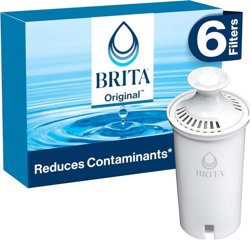 Brita Standard Water Filter for Pitchers and Dispensers. Reduces Copper. Cadmium and Mercury Impurities. Lasts Two Months or 40 Gallons. Includes 6 Filters for Pitchers