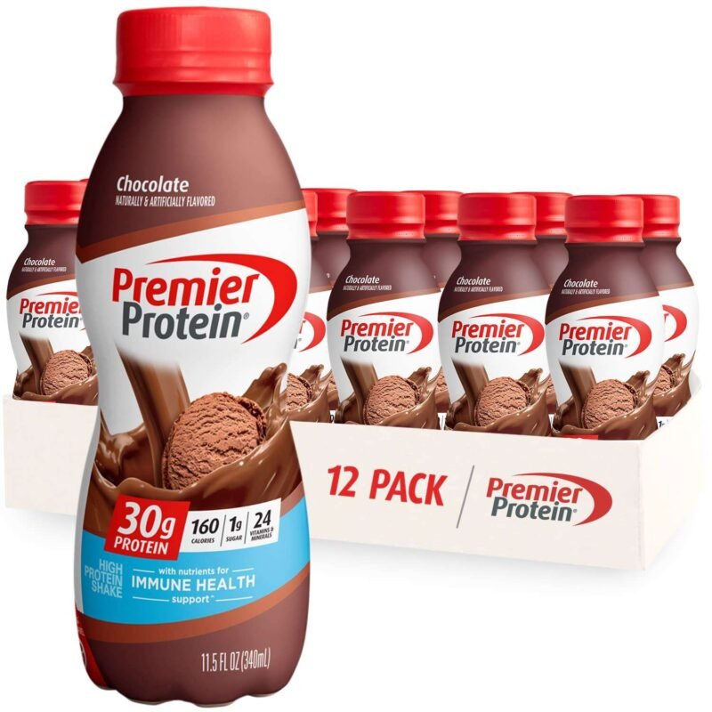 Premier Protein Shake. Chocolate. 30g Protein 1g Sugar 24 Vitamins Minerals Nutrients to Support Immune Health. 11.5 fl oz (Pack of 12)