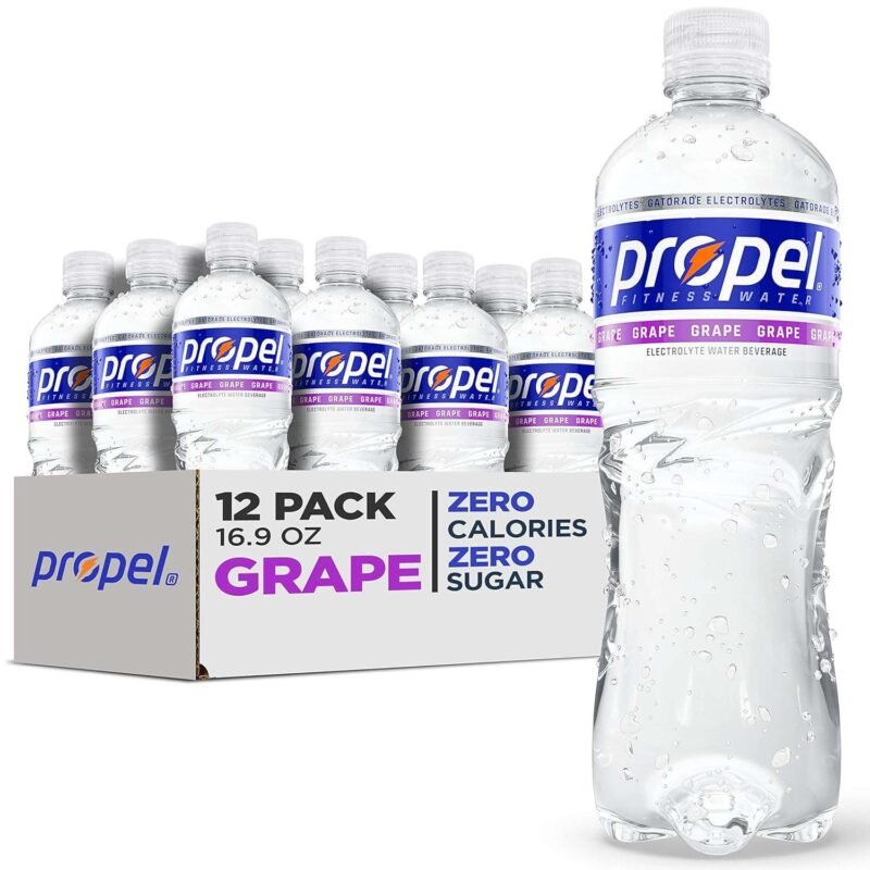 Propel. Grape. Zero Calorie Sports Drinking Water with Electrolytes and Vitamins C&E. 16.9 Fl Oz (Pack of 12)